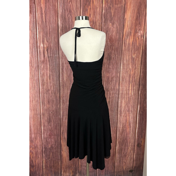 Vintage Y2K VIZIO Black Fairy Grunge Dress Halter Neck Whimsigoth Made in USA L - Picture 5 of 6